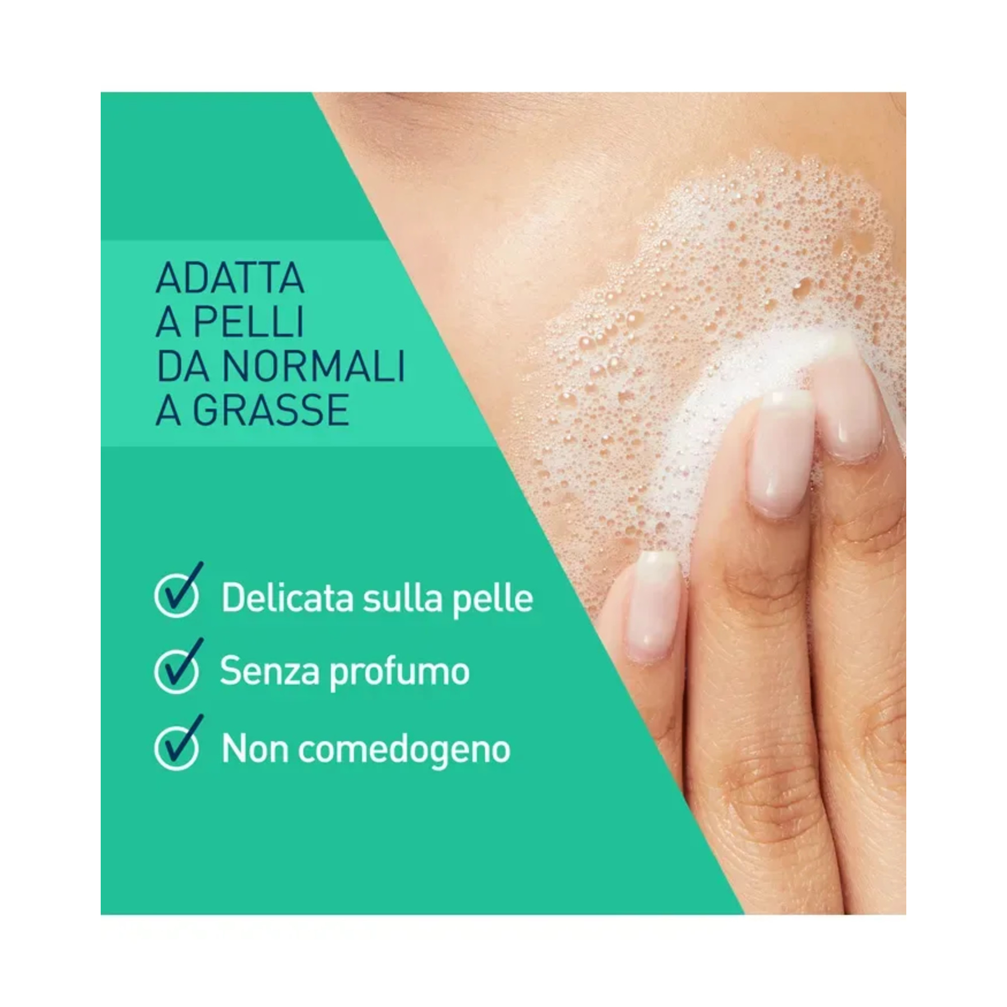 CeraVe Schiuma Detergente Seboregolatrice Viso e Corpo, Per Pelli da Normali a Grasse, 236 ml