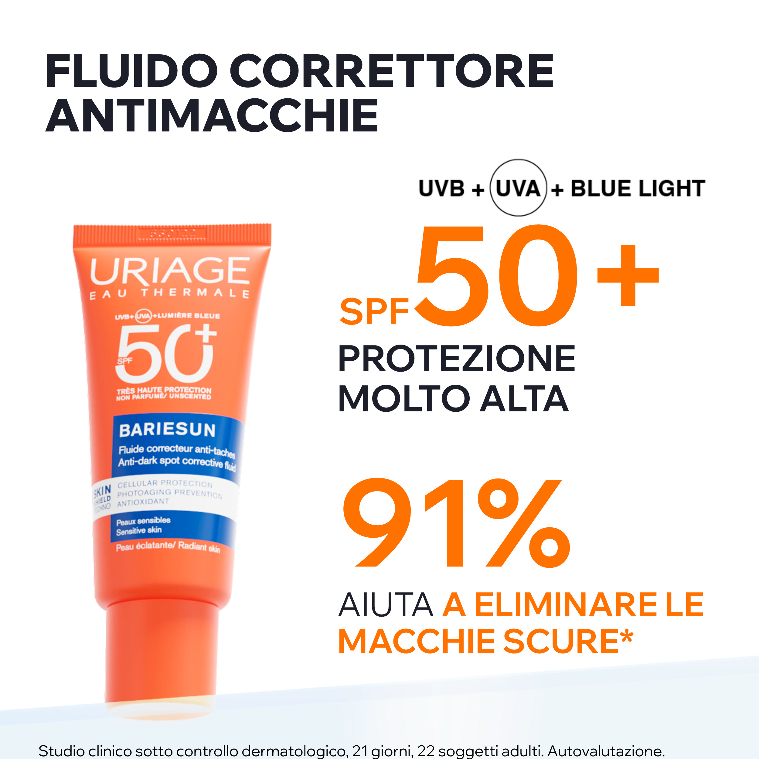 Uriage - Bariésun Fluido Solare Anti-Macchie Viso SPF50+ Per Pelle Sensibile 40 ml
