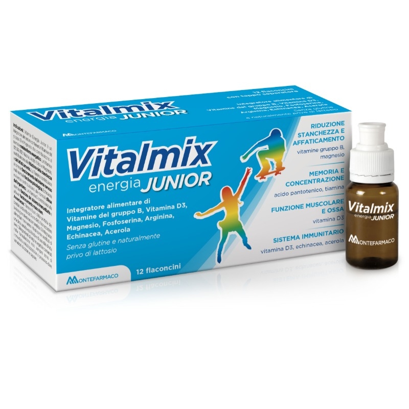 Vitalmix Junior Integratore Vitamine e Minerali per Bambini 12 Flaconcini Vitalmix Junior Integratore Vitamine e Minerali per Bambini 12 Flaconcini