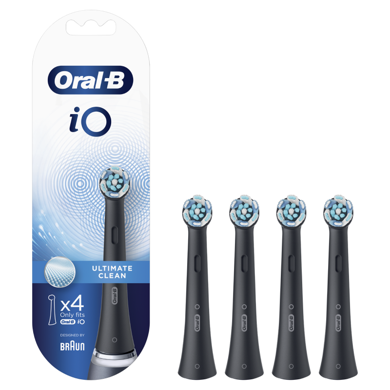 Testine Di Ricambio Nere Oral-B iO Ultimate Clean, 4 Pezzi