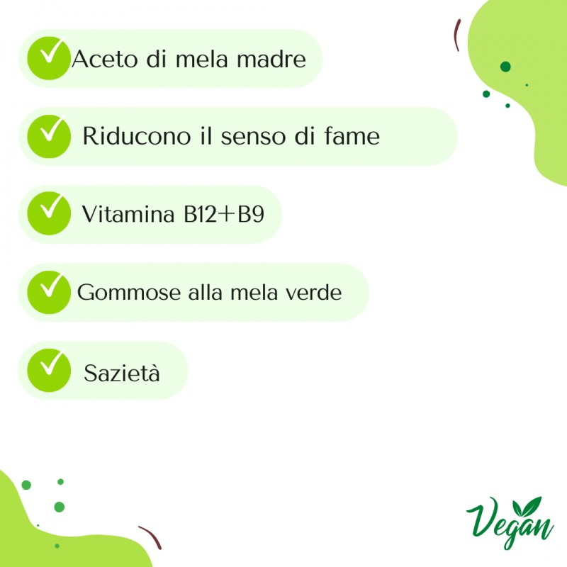 Sabbia Natural APPLE CARE per il benessere dell'intestino - 60 GOMMOSE gusto MELA VERDE