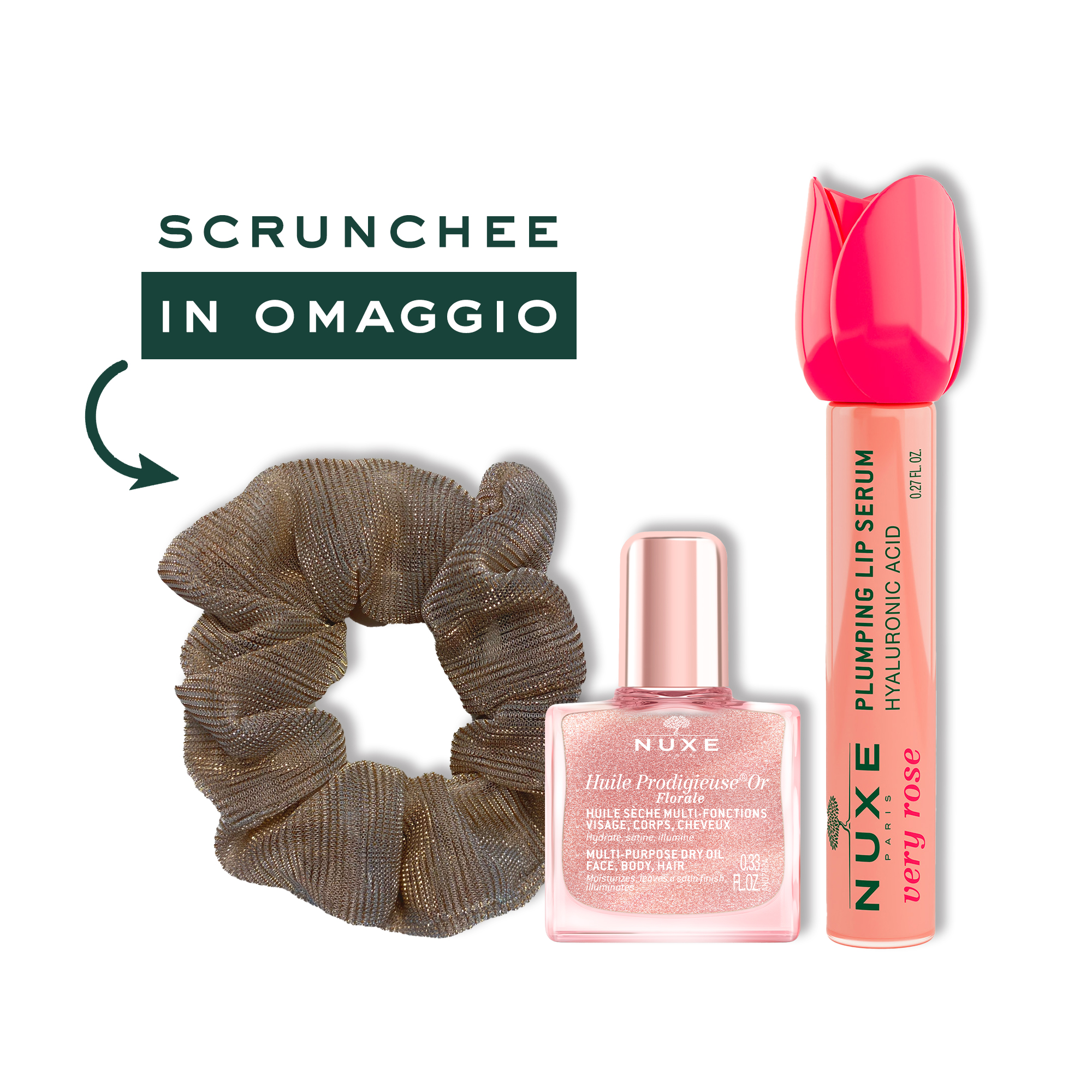 Nuxe - Ready, Go, Glow - Very Rose Siero Labbra Rimpolpante 8 ml + Huile Prodigieuse Or Florale 10 ml