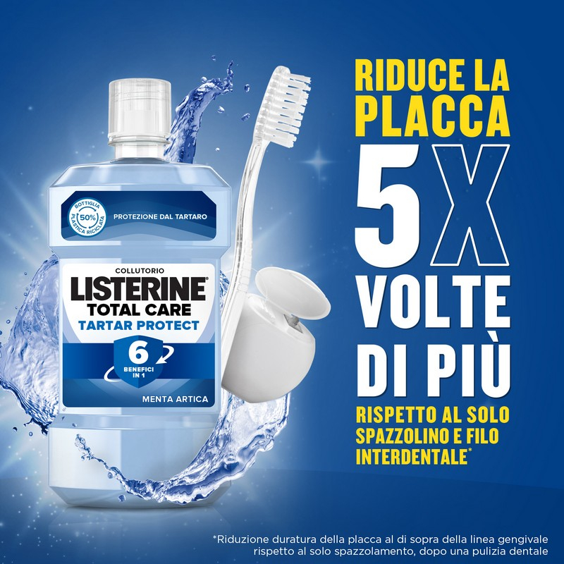 Listerine Colluttorio, Total Care, Protezione Tartaro, 500ml Listerine Colluttorio, Total Care, Protezione Tartaro, 500ml