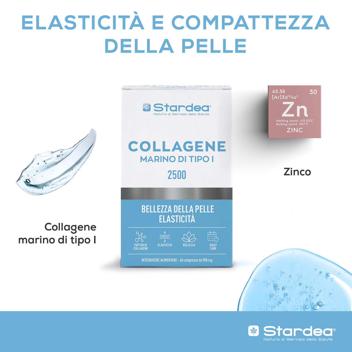 INTEGRATORE ALIMENTARE - 60 compresse a base di COLLAGENE MARINO DI TIPO I e Zinco per la BELLEZZA DELLA PELLE, ELASTICITÀ INTEGRATORE ALIMENTARE - 60 compresse a base di COLLAGENE MARINO DI TIPO I e Zinco per la BELLEZZA DELLA PELLE, ELASTICITÀ