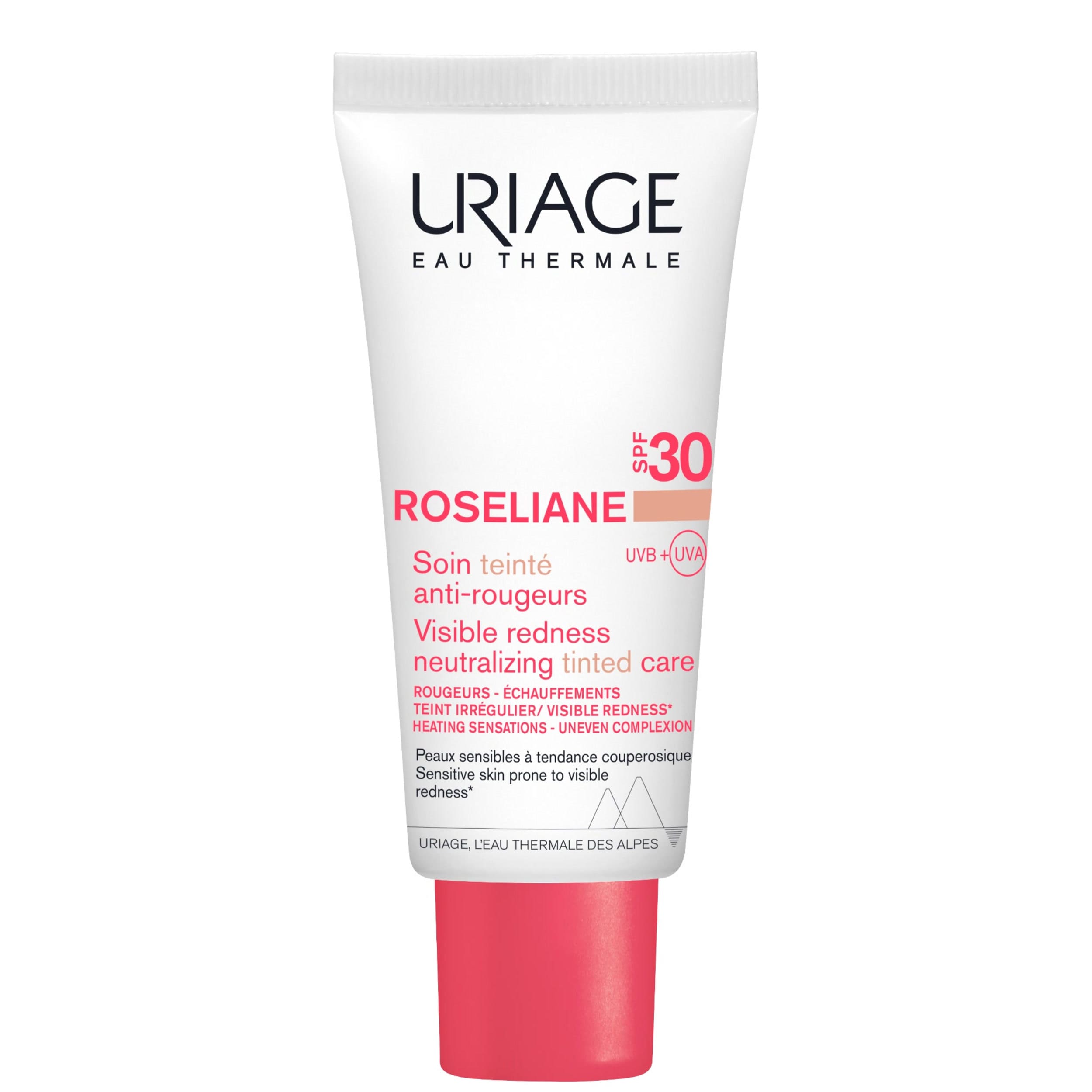 Uriage - Roseliane - Crema Colorata Anti-Rossori SPF30 Lenitiva Viso 40 ml - Tonalità Media