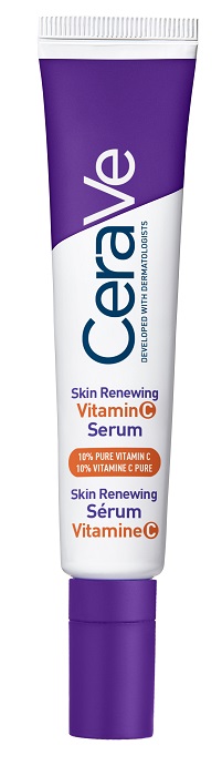 CeraVe Skin Renewing Siero Vitamina C, Con 10% Vitamina C Pura, 3 Ceramidi Essenziali, Acido Ialuronico e Vitamina B5, Per i Primi Segni dell'Età, 30 ml