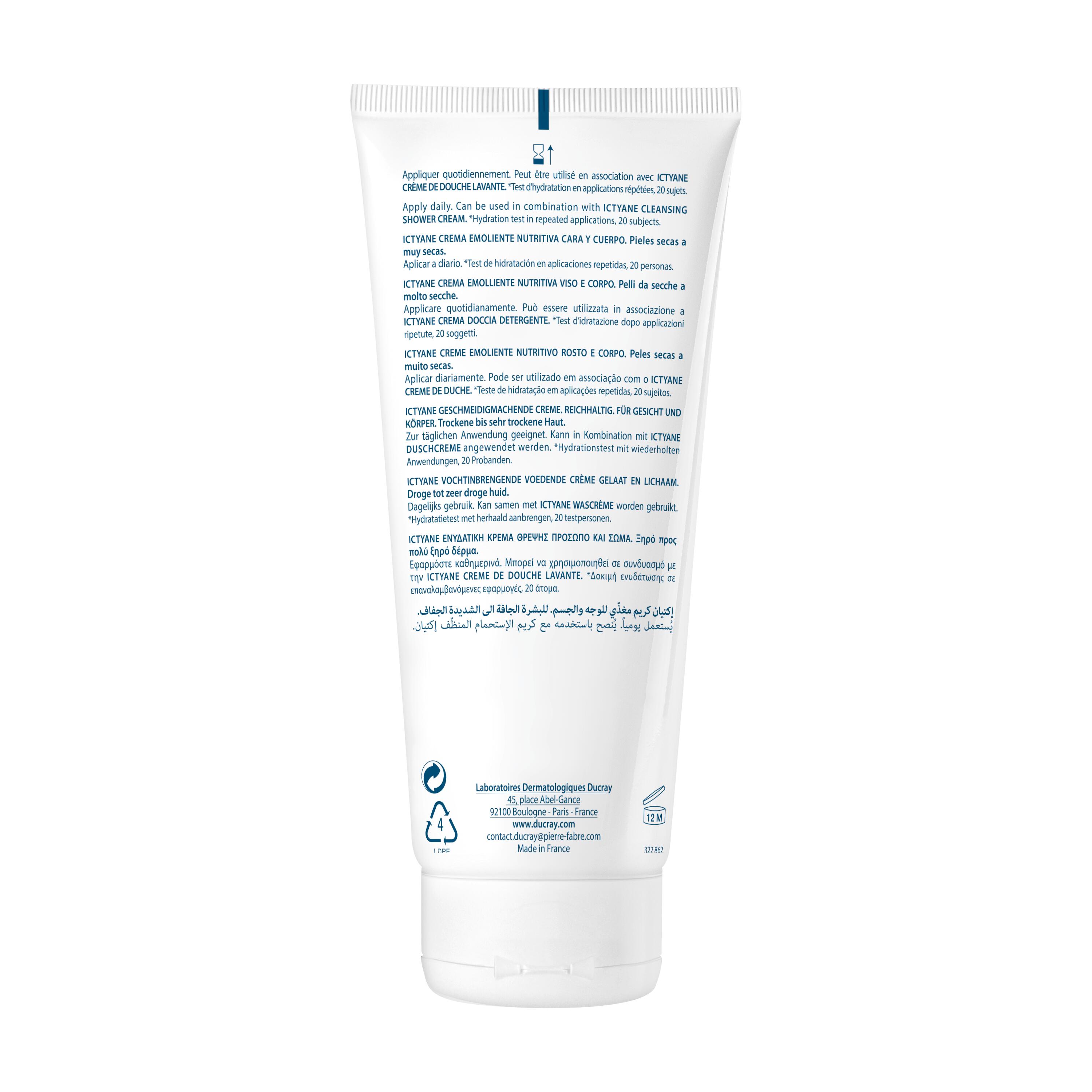 Ducray Ictyane - Crema Emolliente Nutritiva 200 ml