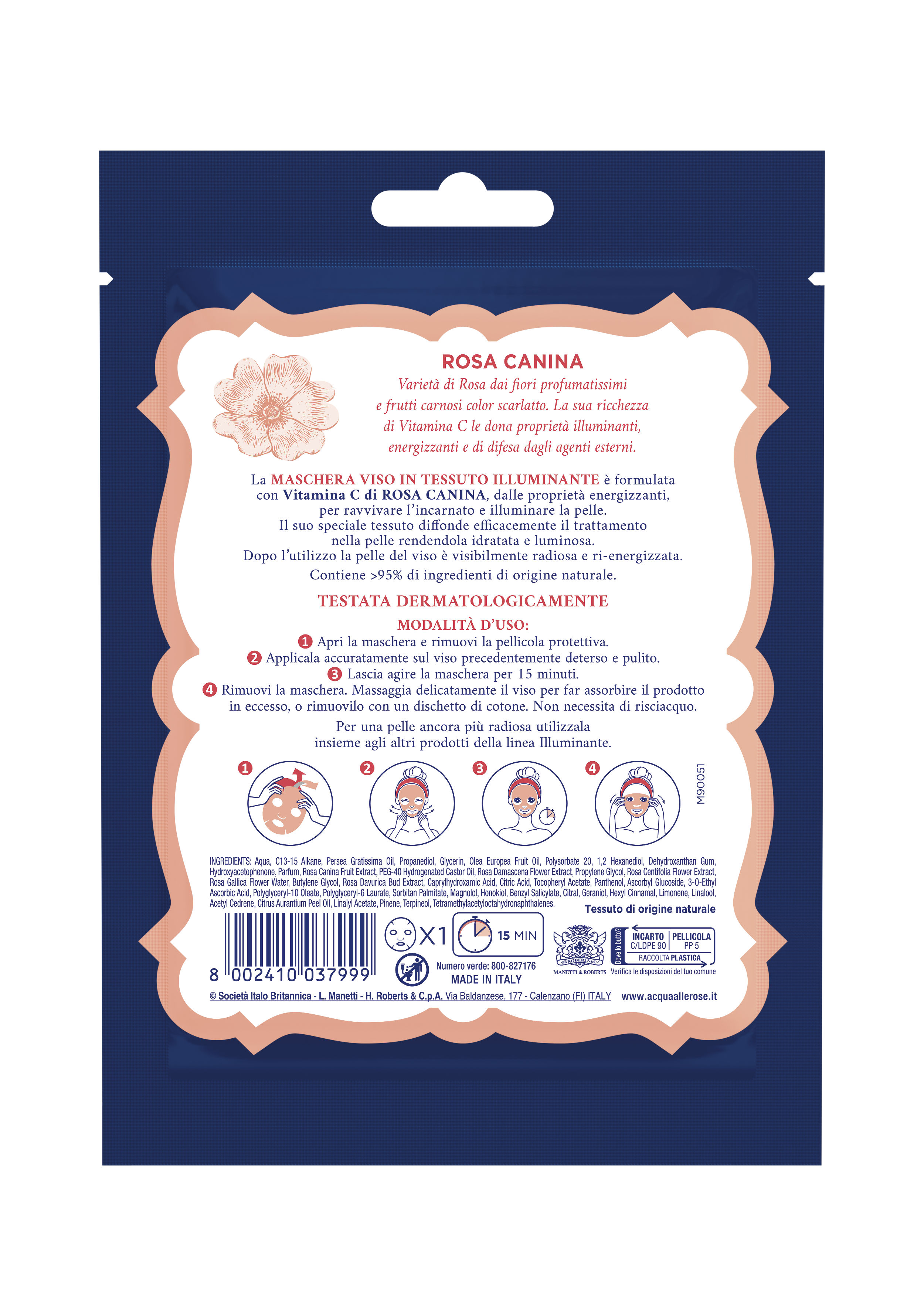 Acqua Alle Rose - 1 Maschera In Tessuto Illuminante Viso