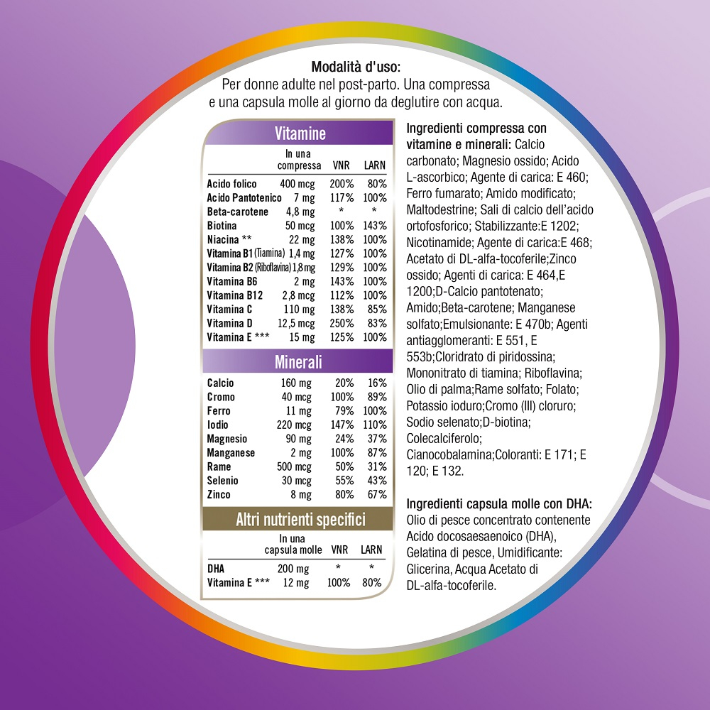 Multicentrum Neo Mamma DHA Integratore Alimentare Multivitaminico Multiminerale 30 Cpr+30 Cps Multicentrum Neo Mamma DHA Integratore Alimentare Multivitaminico Multiminerale 30 Cpr+30 Cps
