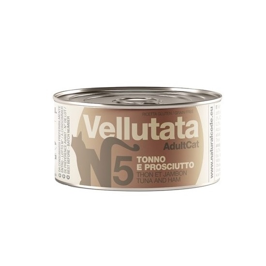 NATURAL CODE GATTO VELLUTATA N5 TONNO PROSCIUTTO 85GR (lattina)