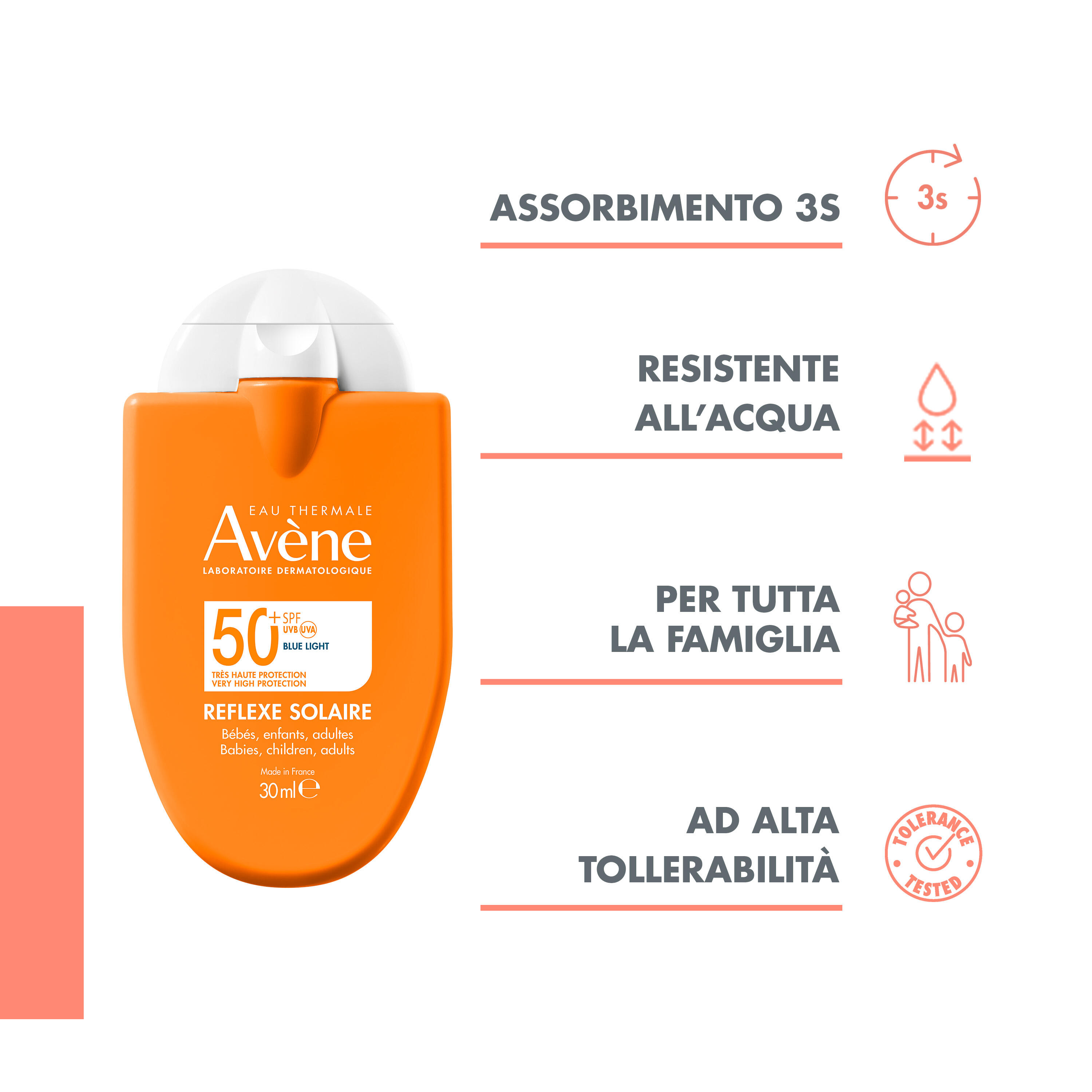 Avène Reflexe Solaire SPF50+ - Protezione Solare Molto Alta Viso E Corpo 30 ml