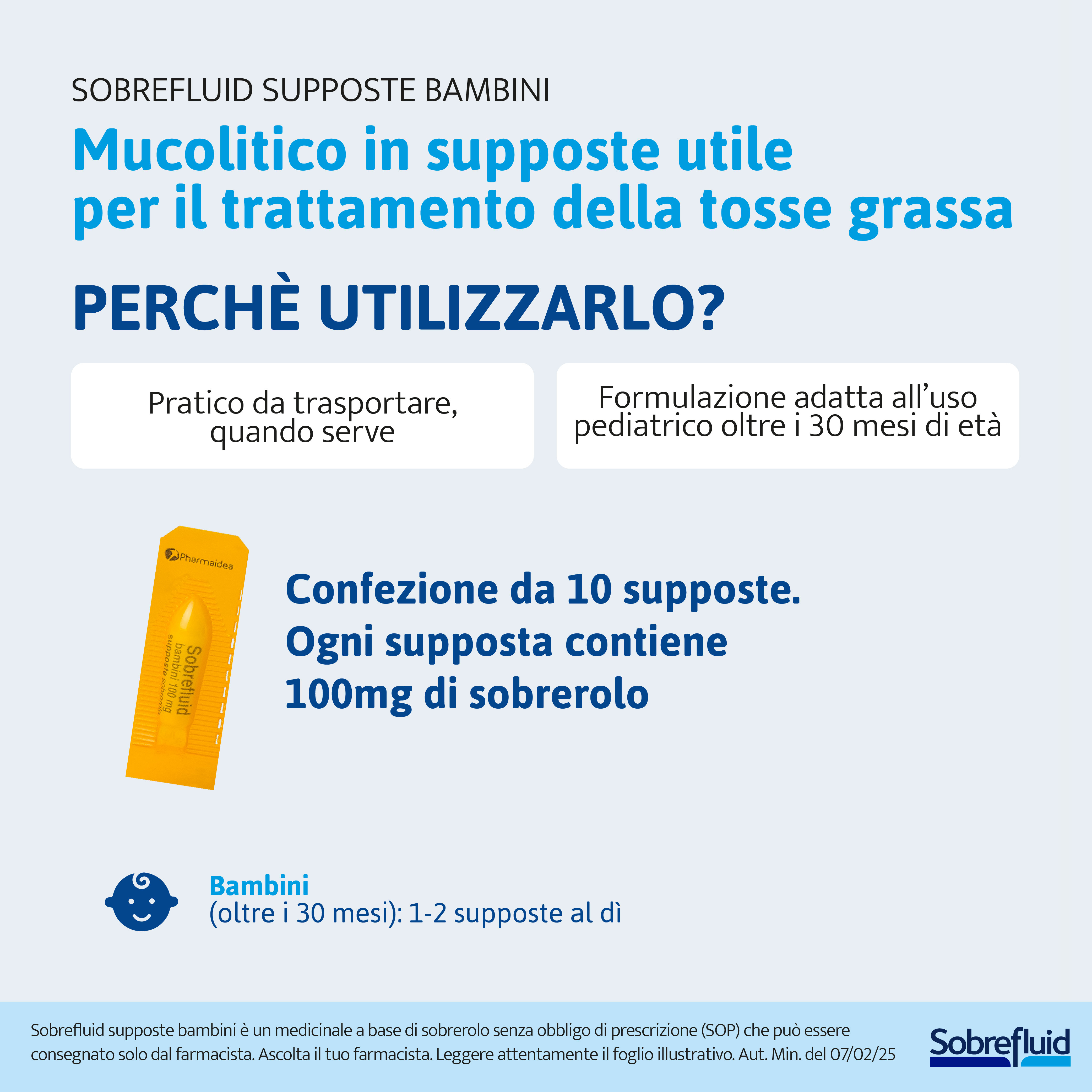 SOBREFLUID SUPPOSTE BAMBINI 10 SUPPOSTE 100 MG