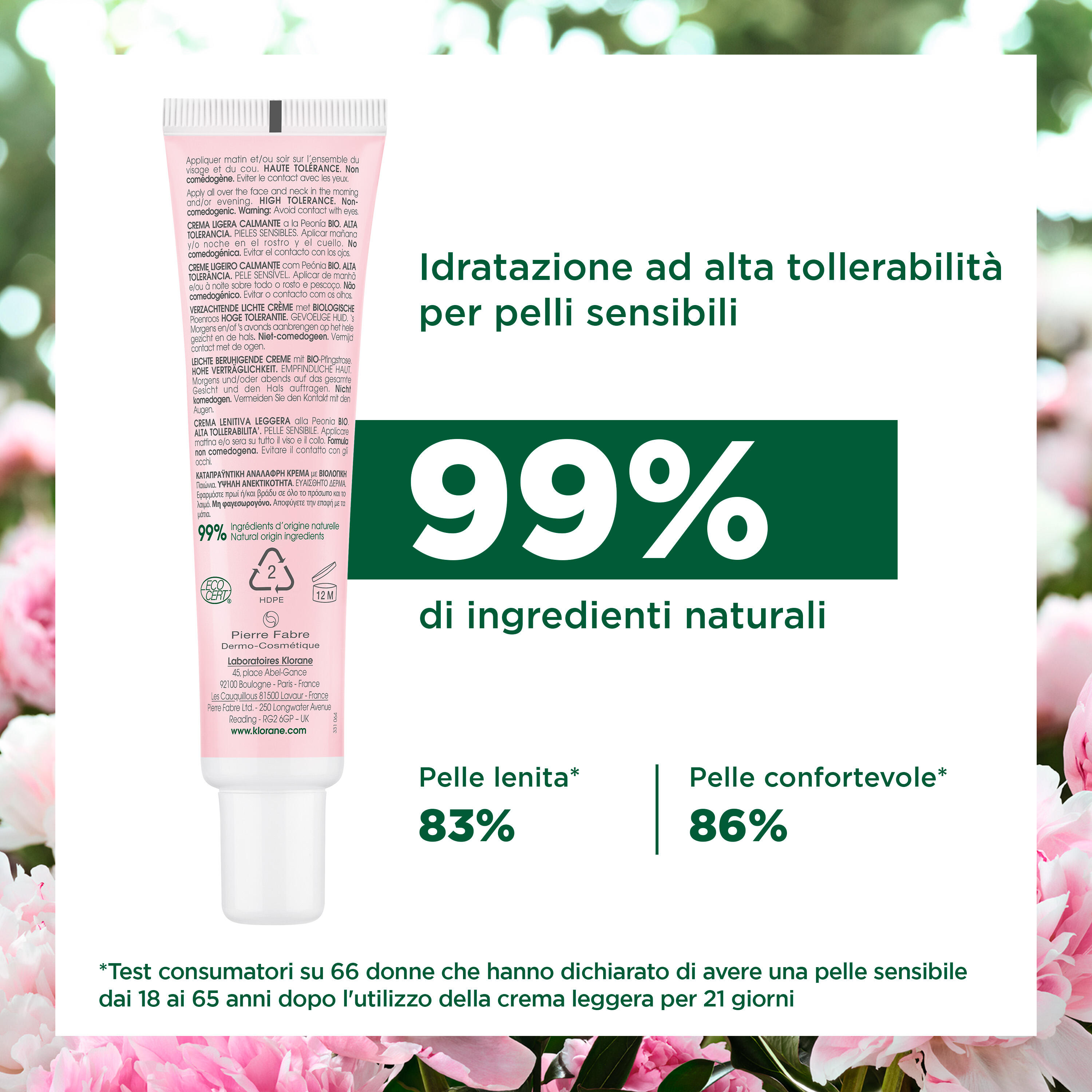 Klorane - Crema Leggera Lenitiva Per Pelle Sensibile 40 ml