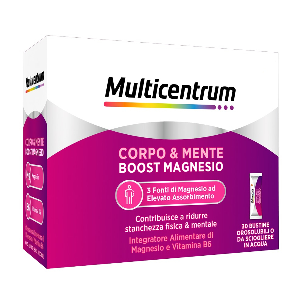 Multicentrum Boost Magnesio Integratore Alimentare Vitamina B6 per Supporto Organismo 30 Bustine Multicentrum Boost Magnesio Integratore Alimentare Vitamina B6 per Supporto Organismo 30 Bustine