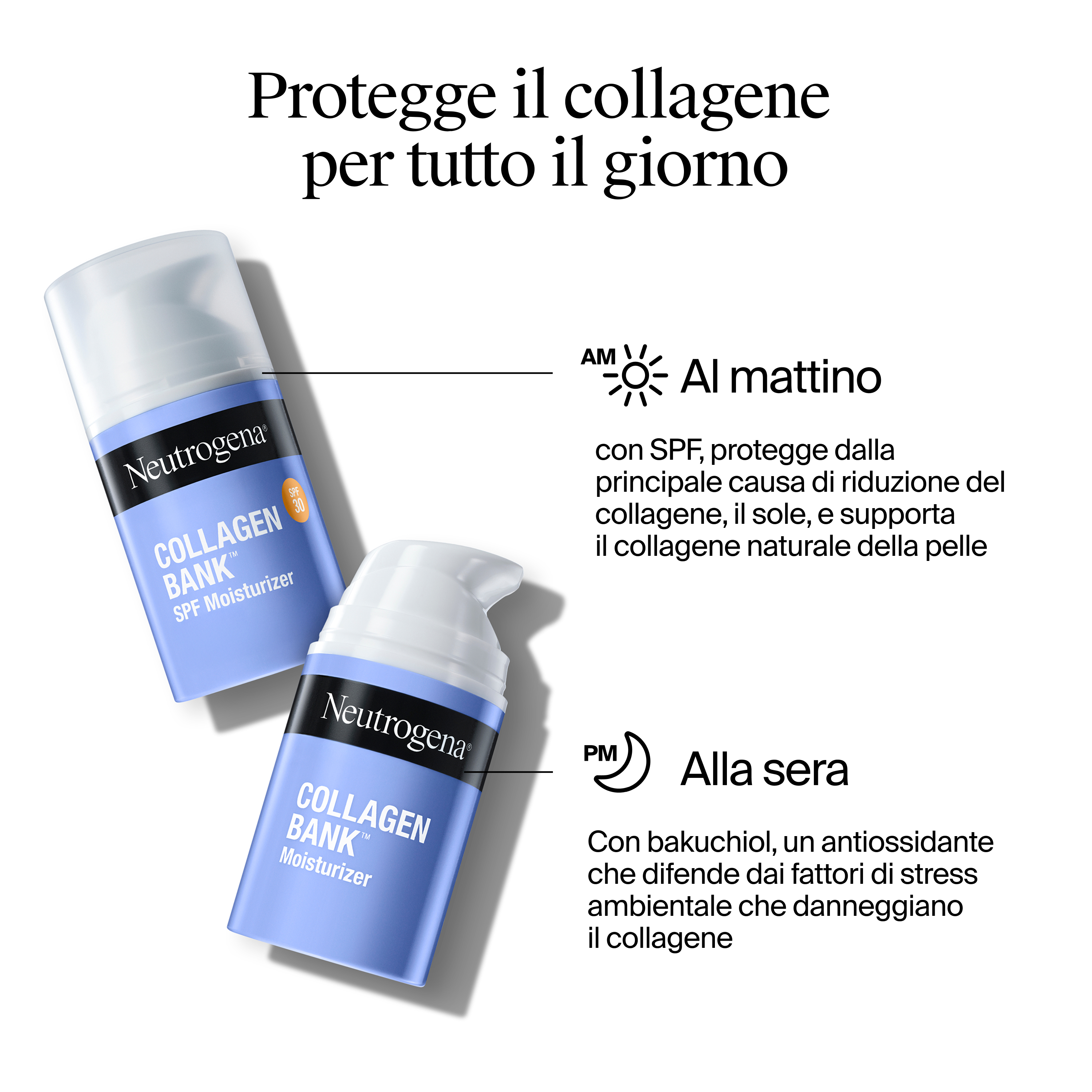 Crema Idratante Viso Collagen Bank con Collagene Marino e Bakuchiol anti-età per tutti i tipi di pelle, 50 Ml
