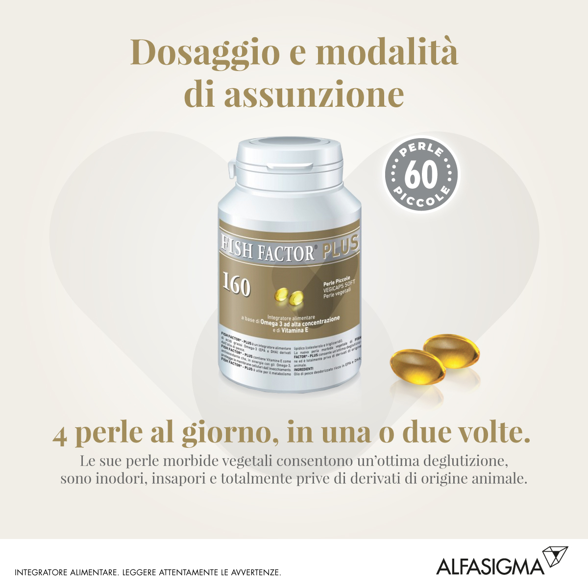 Fish Factor Plus Integratore Omega 3 Alta Concentrazione 160 Perle Piccole