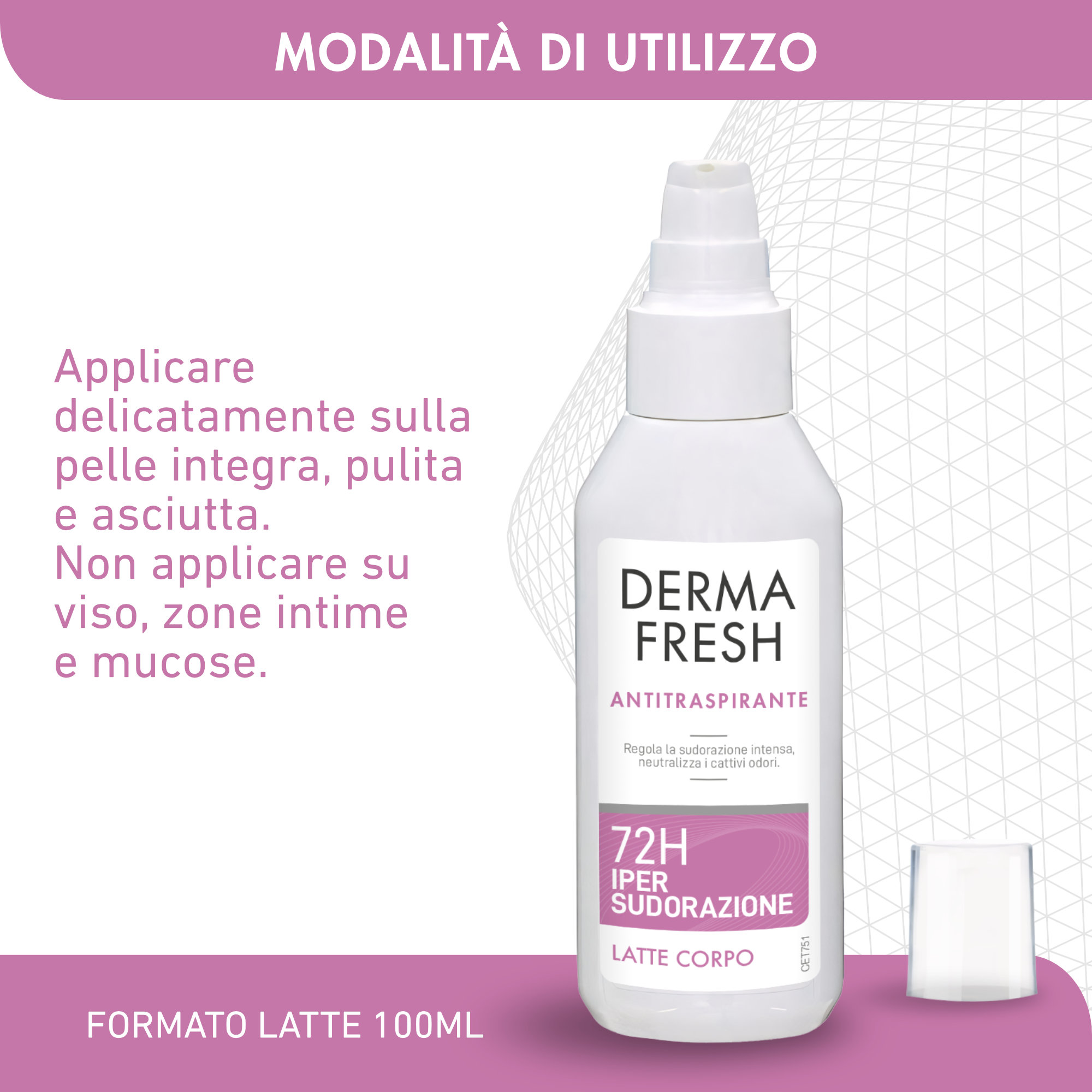 Dermafresh 72H Ipersudorazione - Latte Corpo Antitraspirante 100 ml