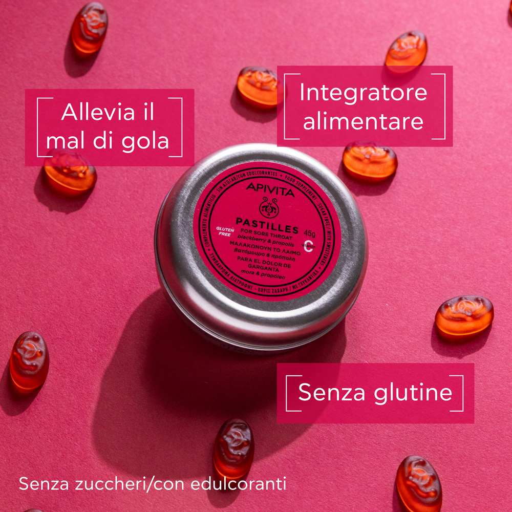 Apivita - Pastiglie Per Mal Di Gola Gusto Mora E Propoli 45 g