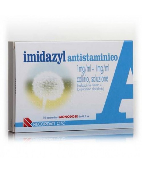 Imidazyl Antistaminico Nafazolina nitrato Collirio 10 Flaconcini 0,5 ml Imidazyl Antistaminico Nafazolina nitrato Collirio 10 Flaconcini 0,5 ml