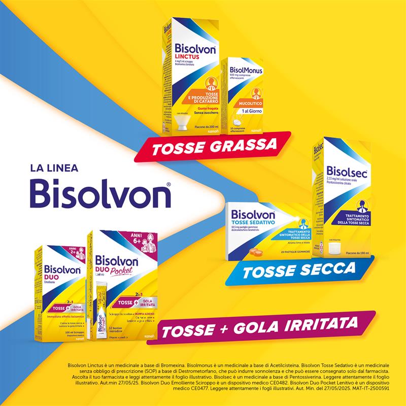 Bisolvon Linctus 8mg/5ml Gusto Cioccolato e Ciliegia - Sciroppo Mucolitico Per Catarro E Tosse Grassa