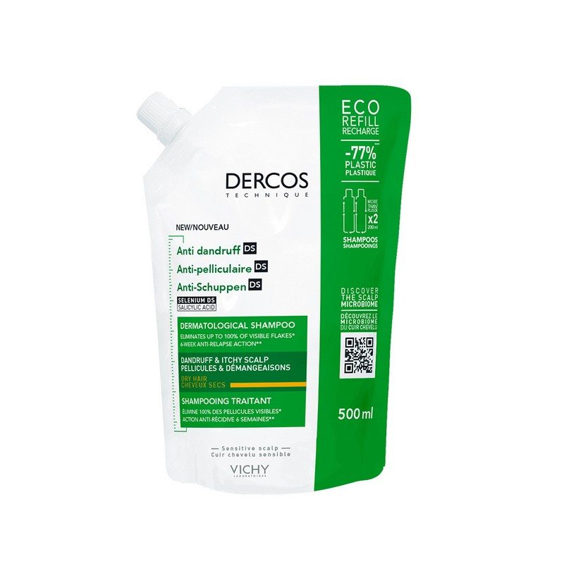 VICHY DEROCS SHAMPOO ANTIFORFORA DS CAPELLI SECCHI, ECO RICARICA 500 ML