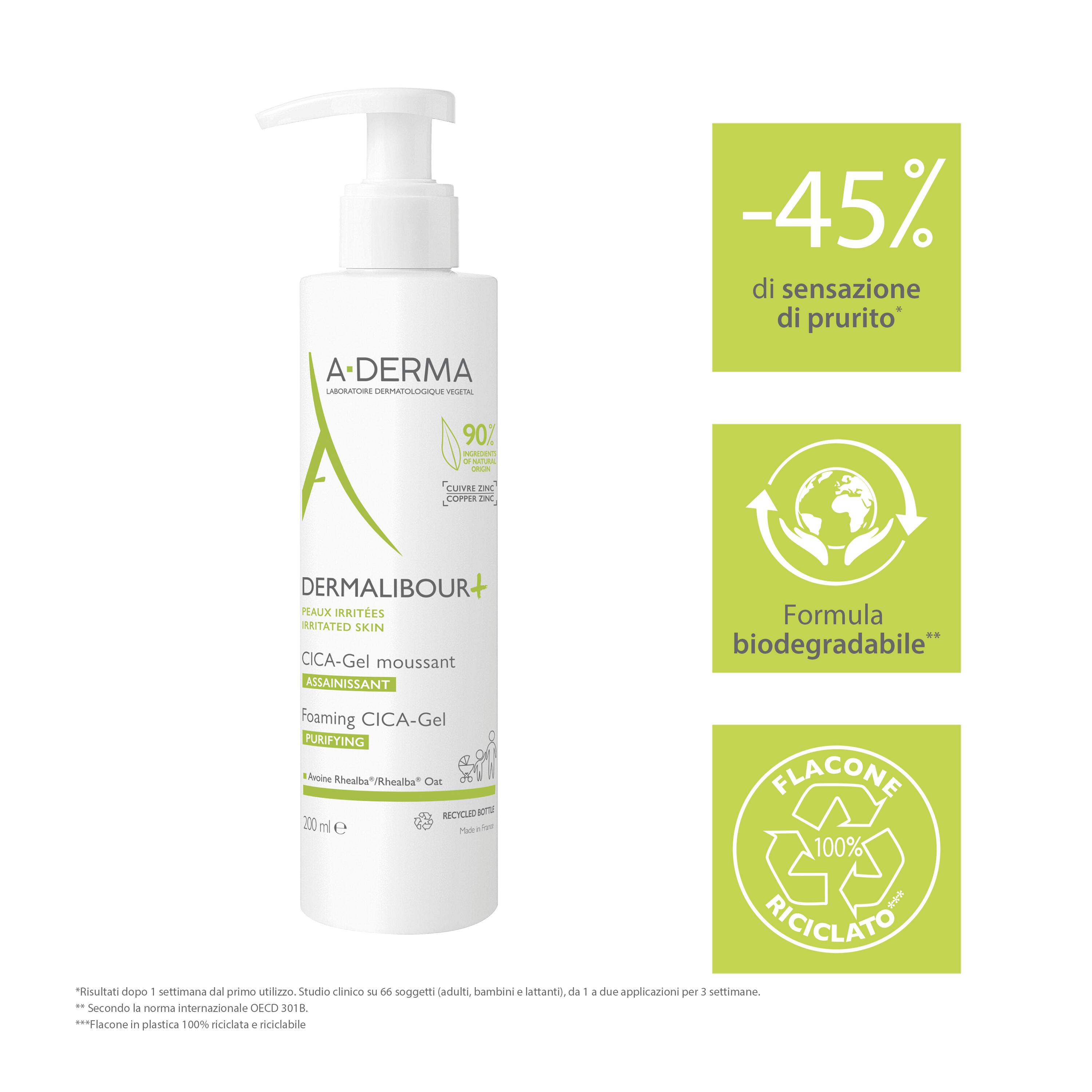 A-Derma Dermalibour+ - Cica Gel Detergente Purificante Per Pelli Irritabili 200 ml