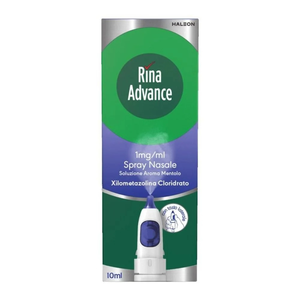 RinaAdvance Spray Nasale 1mg/ml Xilometazolina Cloridrato Decongestionante Nasale 10ml