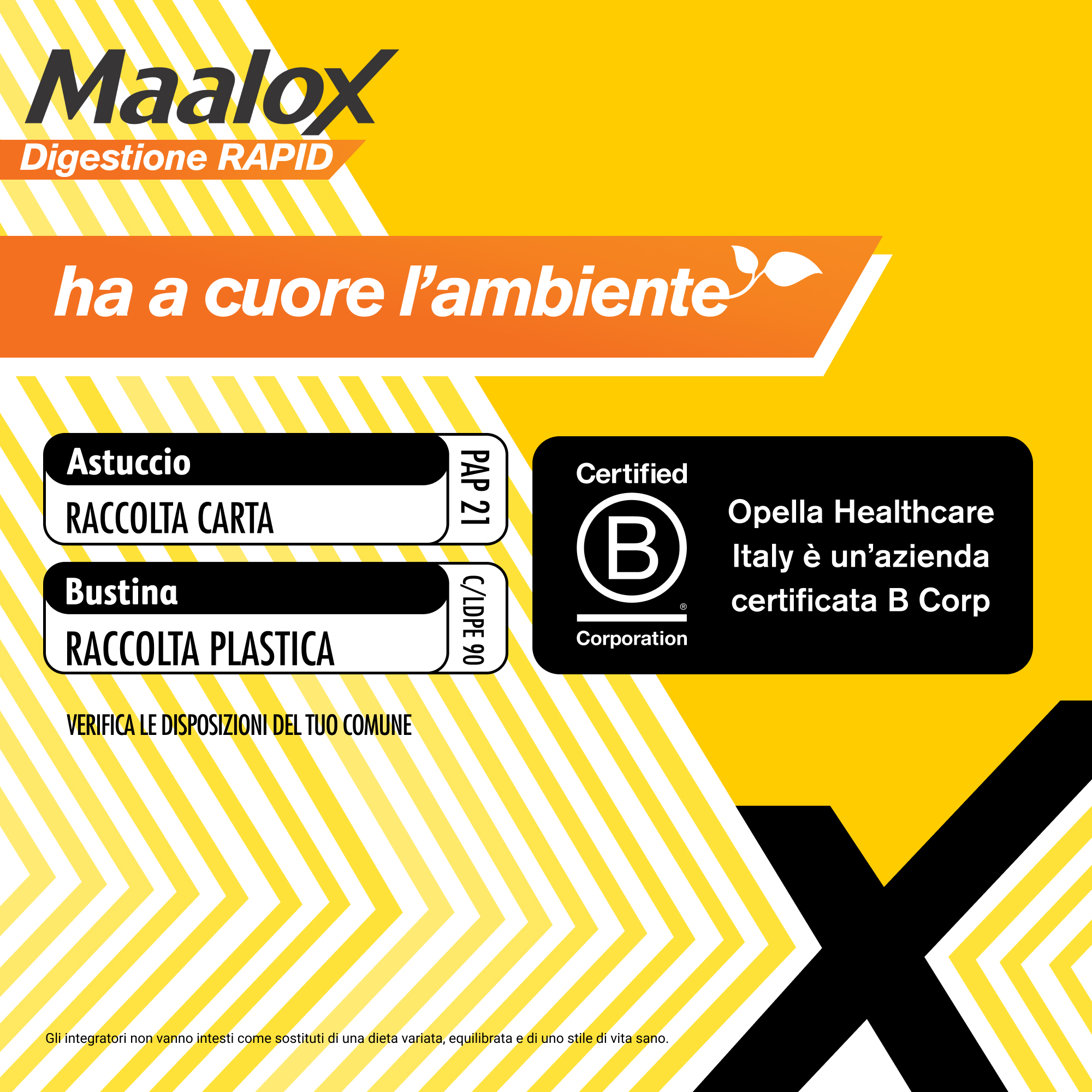Maalox Digestione RAPID, Integratori, Cattiva Digestione, Acidità di Stomaco – Per Adulti e Bambini 6+, Gravidanza, Senza Glutine e Lattosio (20 Bustine) 