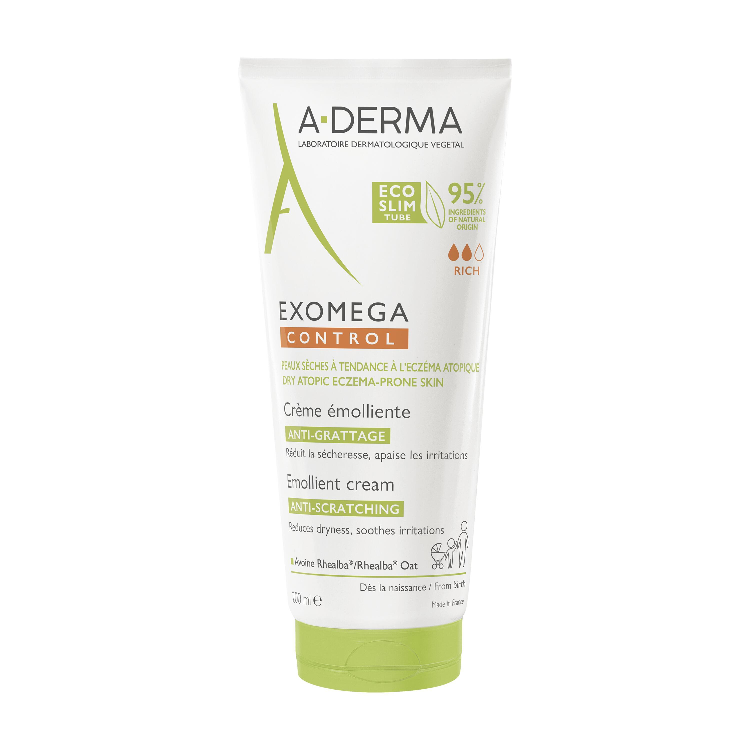 A-Derma Exomega Control - Crema Emolliente Anti-Grattage Per Pelle Secca A Tendenza Atopica 200 ml