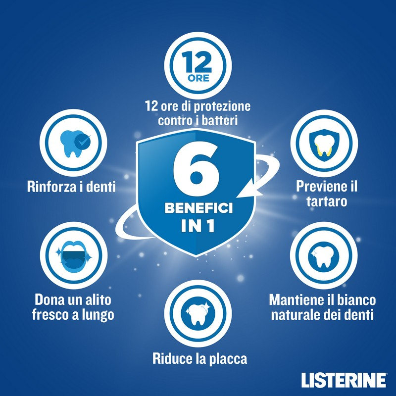 Listerine Colluttorio, Total Care, Protezione Tartaro, 500ml Listerine Colluttorio, Total Care, Protezione Tartaro, 500ml