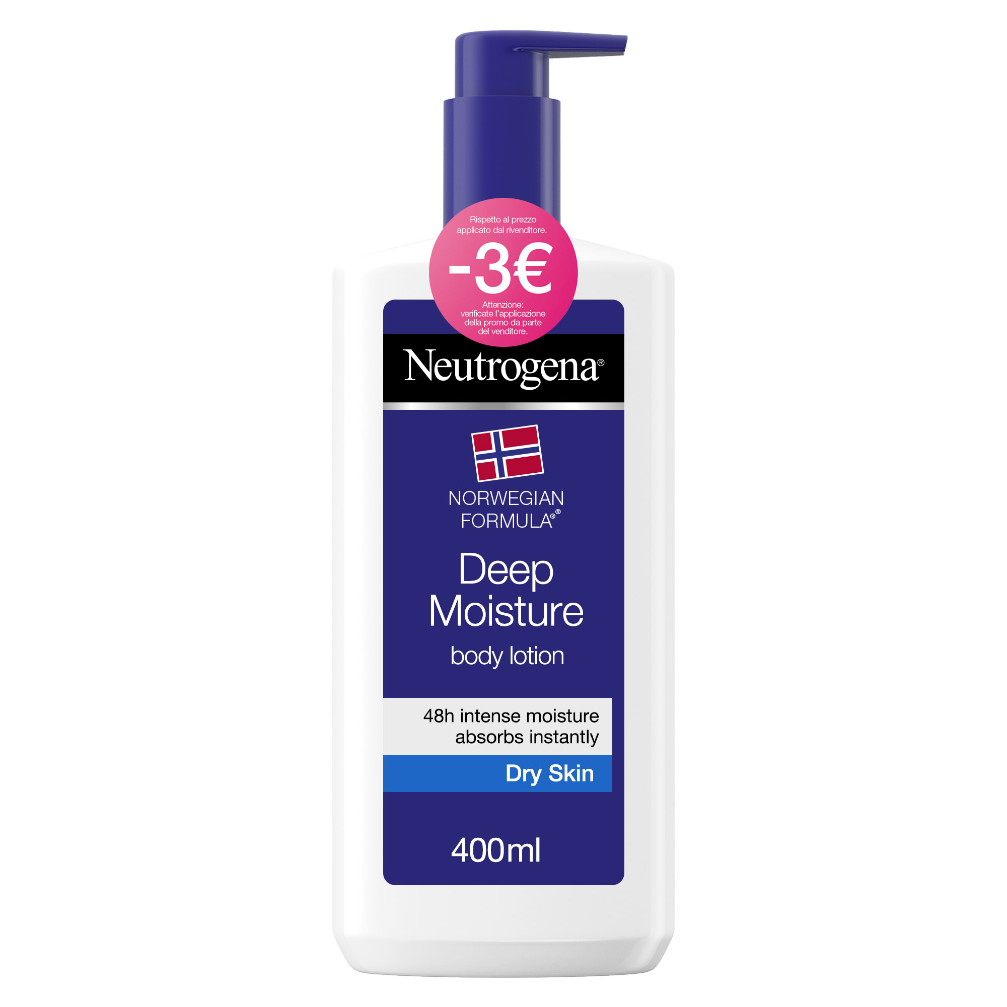 Neutrogena Deep Moisture Fluida Profumata, Crema Corpo per Pelle Secca e Sensibile 400 ml