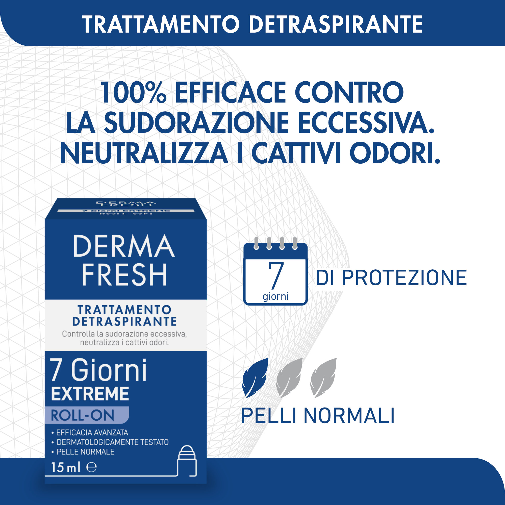 Dermafresh 7 Giorni Extreme - Trattamento Detraspirante Roll-On 15 ml