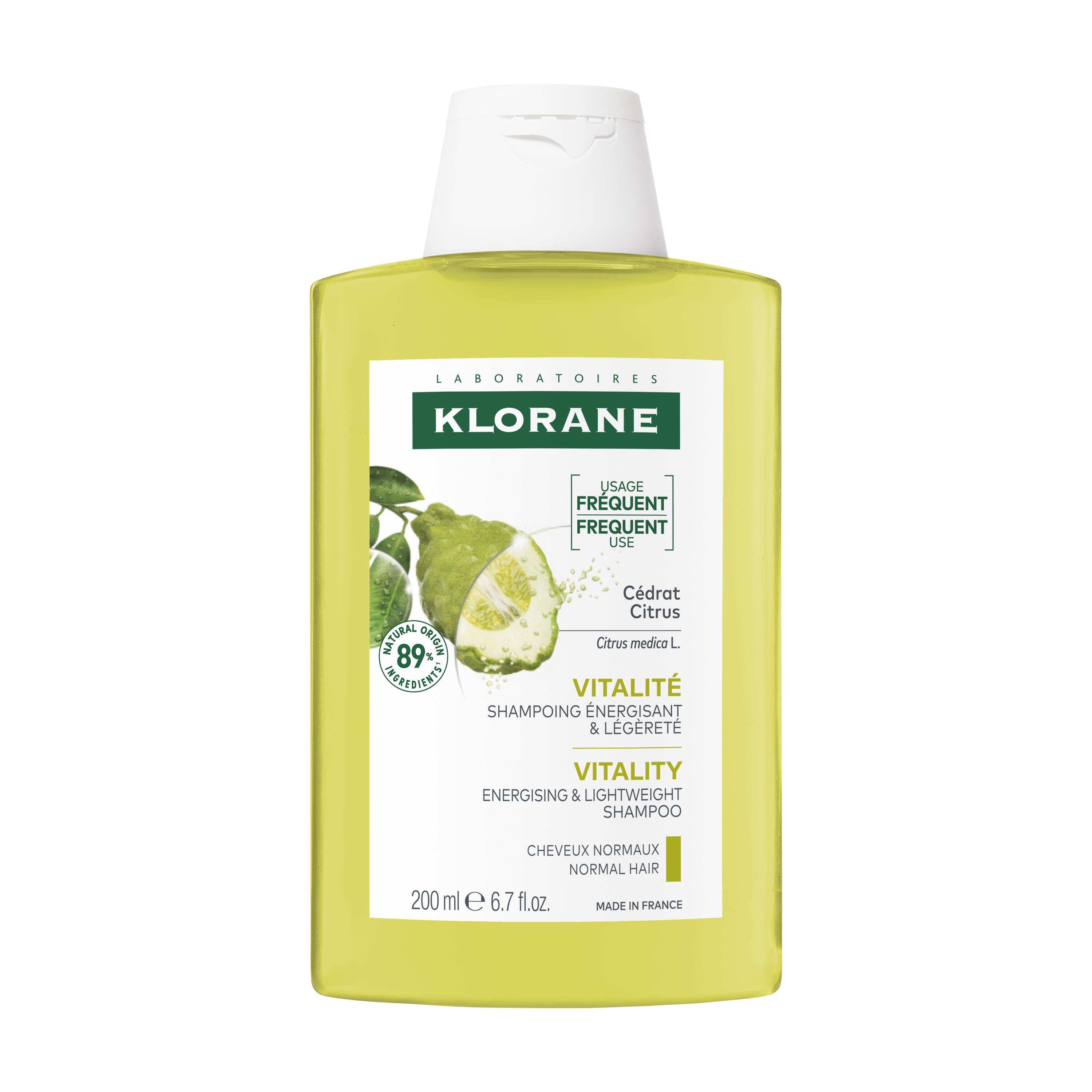 Klorane - Shampoo Energizzante Al Cedro Per Capelli Da Normali A Grassi 200 ml