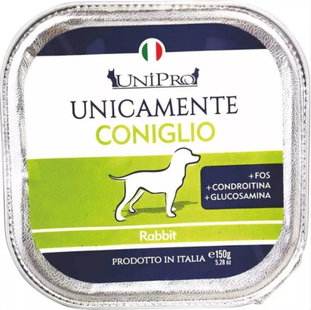 UNIPRO CANE MONOPROTEICO CONIGLIO 150GR (vaschetta)
