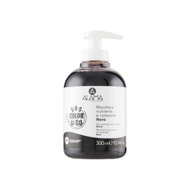 Alama Sos Color & Go - Maschera Nutriente Colorante Per Capelli Tonalità Nero 300 ml