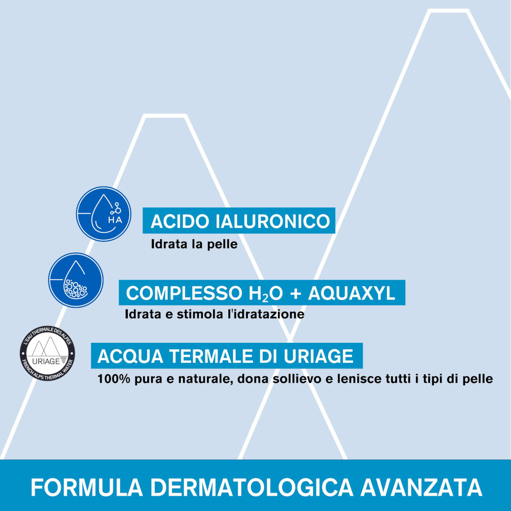 URIAGE EAU THERMALE Crema viso idratante con ACIDO IALURONICO I 24H di Idratazione, luminosità e morbidezza - 40 ml