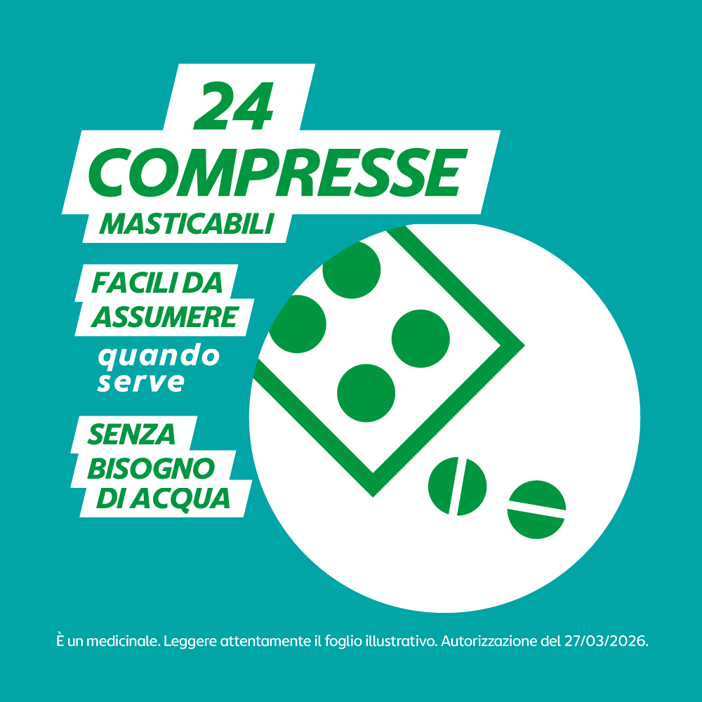 Gaviscon 250 mg + 133,5 mg - 24 Compresse Masticabili Gusto Menta Contro I Sintomi Del Reflusso Gastroesofageo, Bruciore E Acidità Di Stomaco