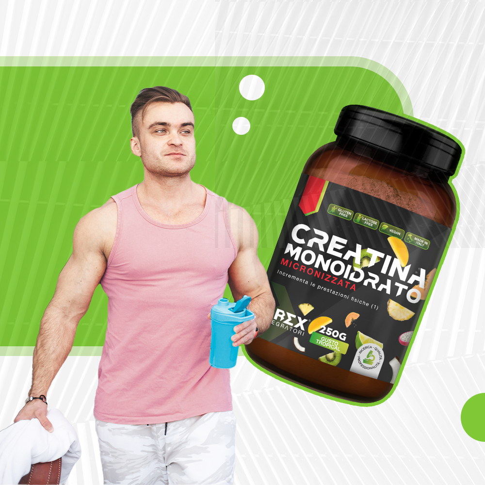 T-Rex Integratori Creatina Monoidrato Micronizzata Gusto Tropical 250 g - Integratore Di Creatina