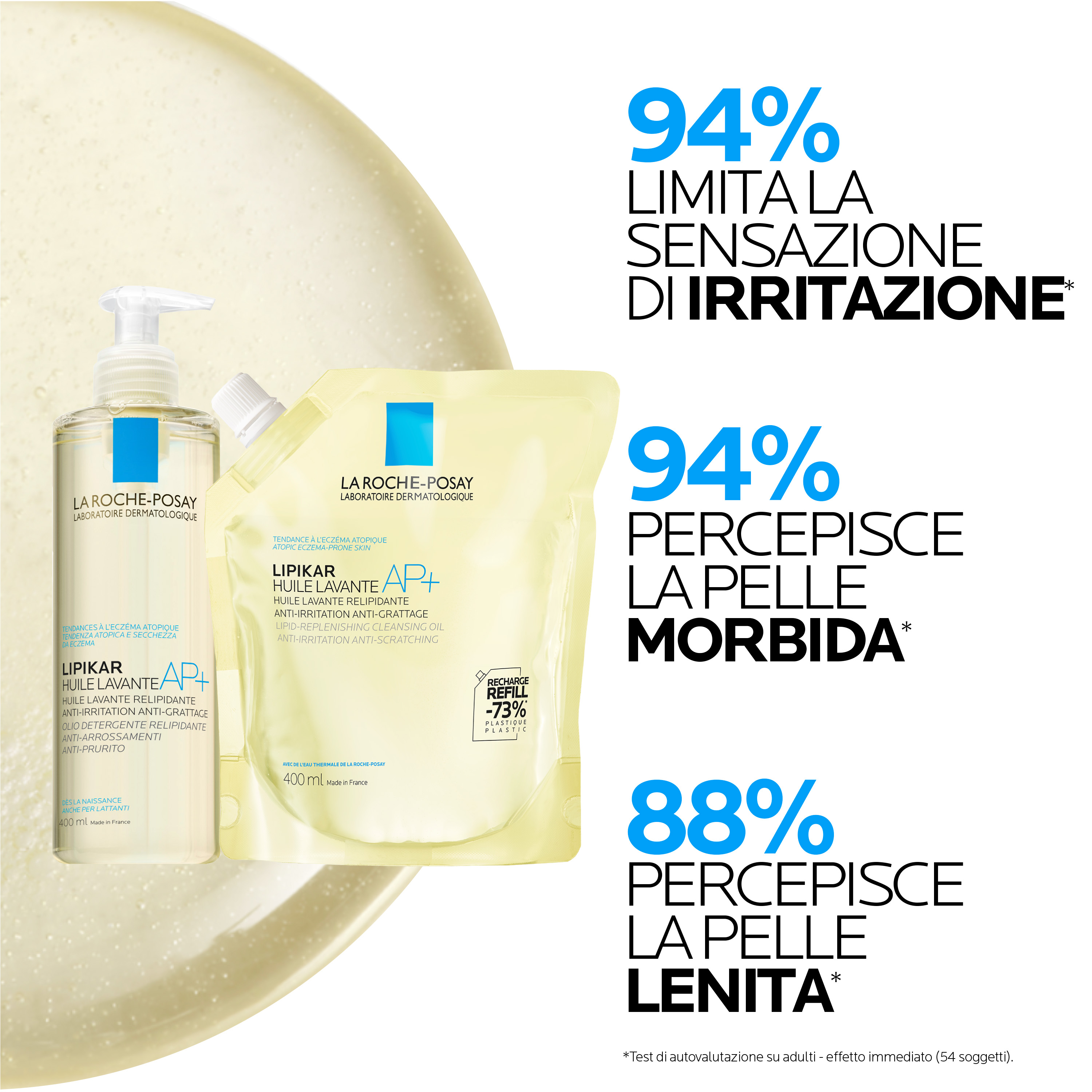 La Roche-Posay Lipikar - Huile Lavante AP+ Olio Lavante Relipidante Anti-Arrossamenti E Anti-Prurito 400 ml