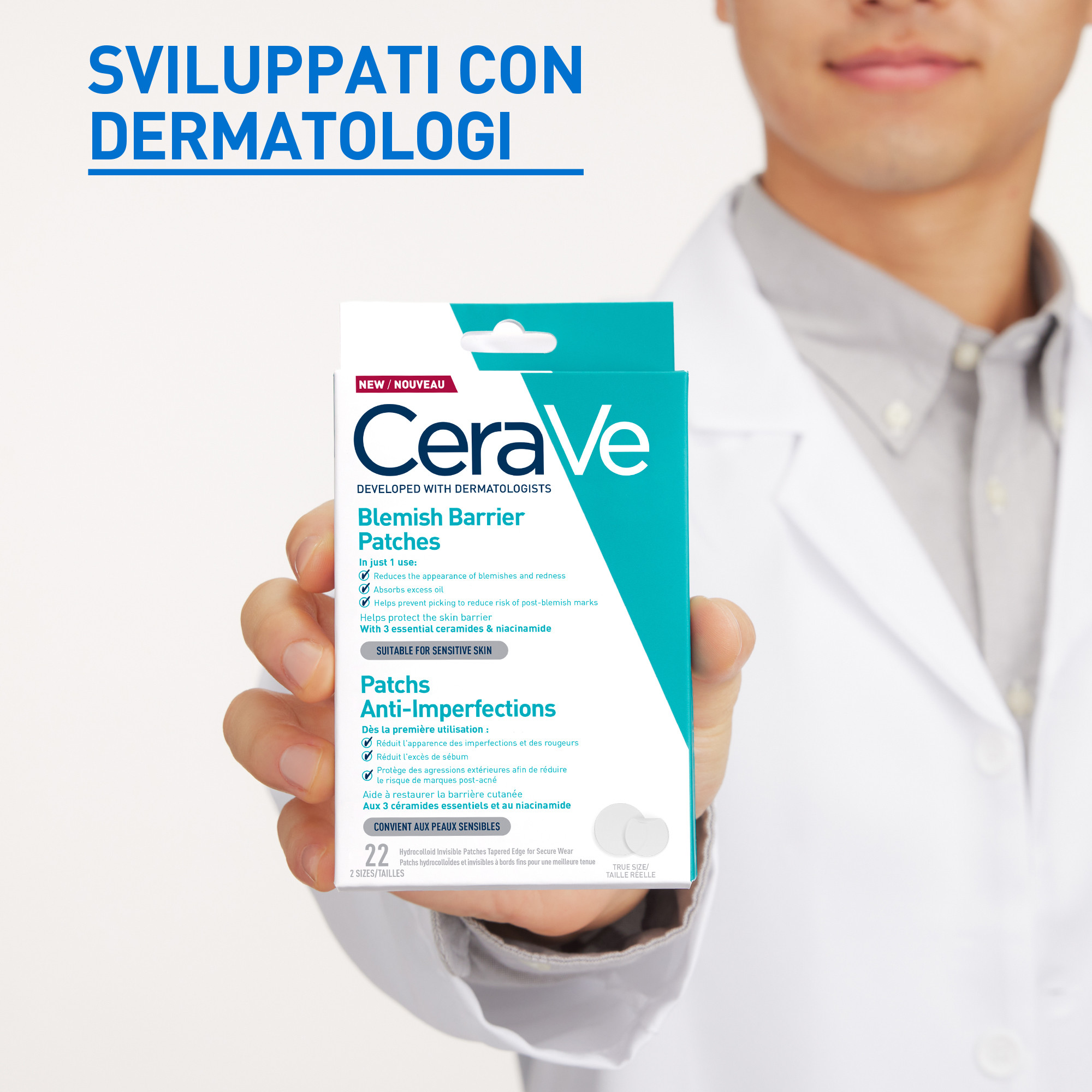 CeraVe Patches Idrocolloidali Anti Brufoli, Per Pelli a Tendenza Acneica, Trasparenti e Invisibili sulla Pelle, Non lascia segni, Con Niacinamide e 3 Ceramidi Essenziali, 22 Pezzi