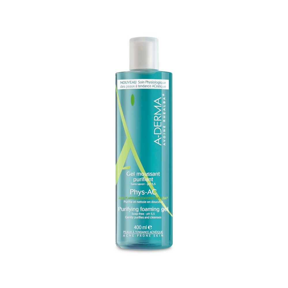 A-Derma Phys-Ac Gel Detergente Purificante Pelle Grassa 400 ml