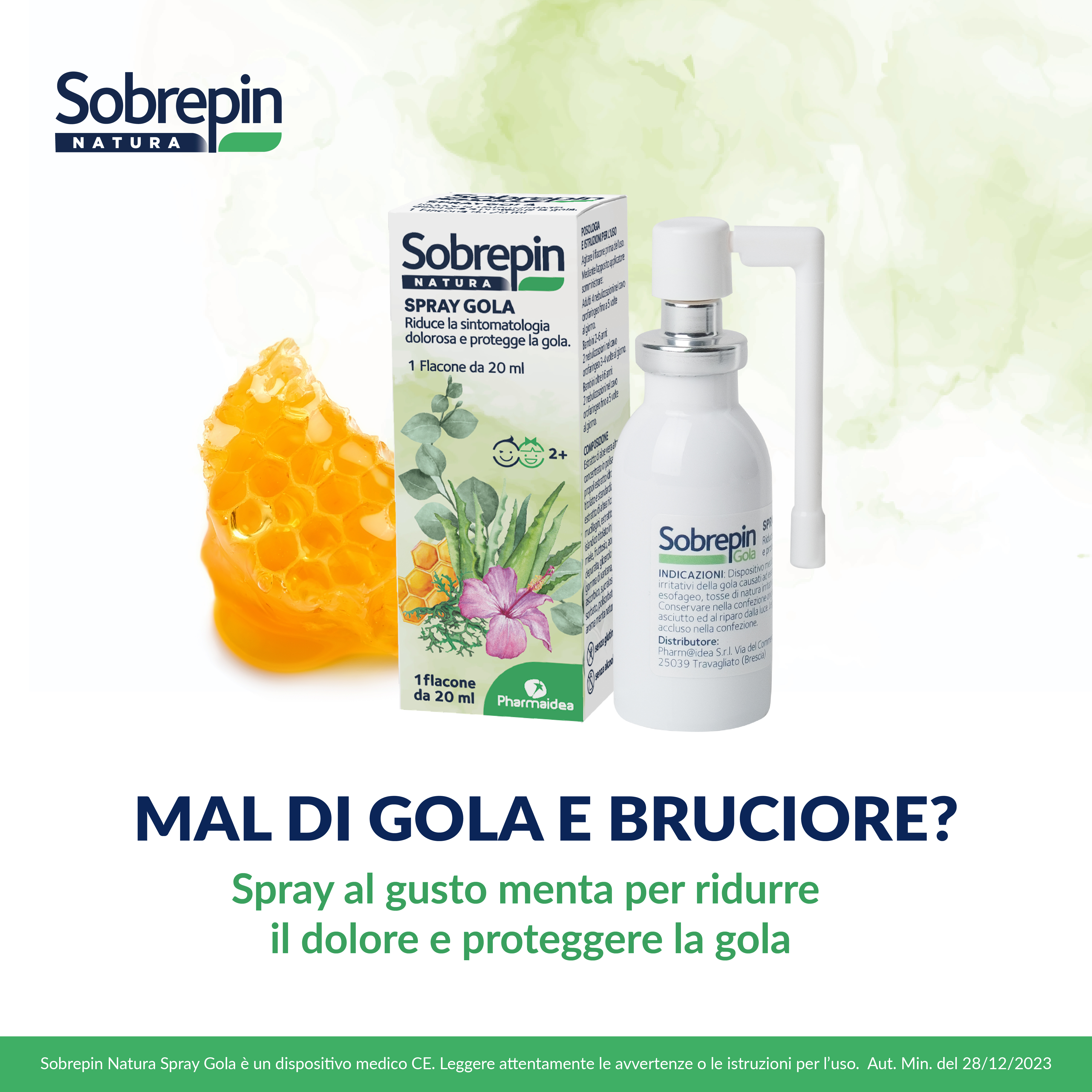 SOBREPIN NATURA GOLA SPRAY 20ML CON ESTRATTI NATURALI