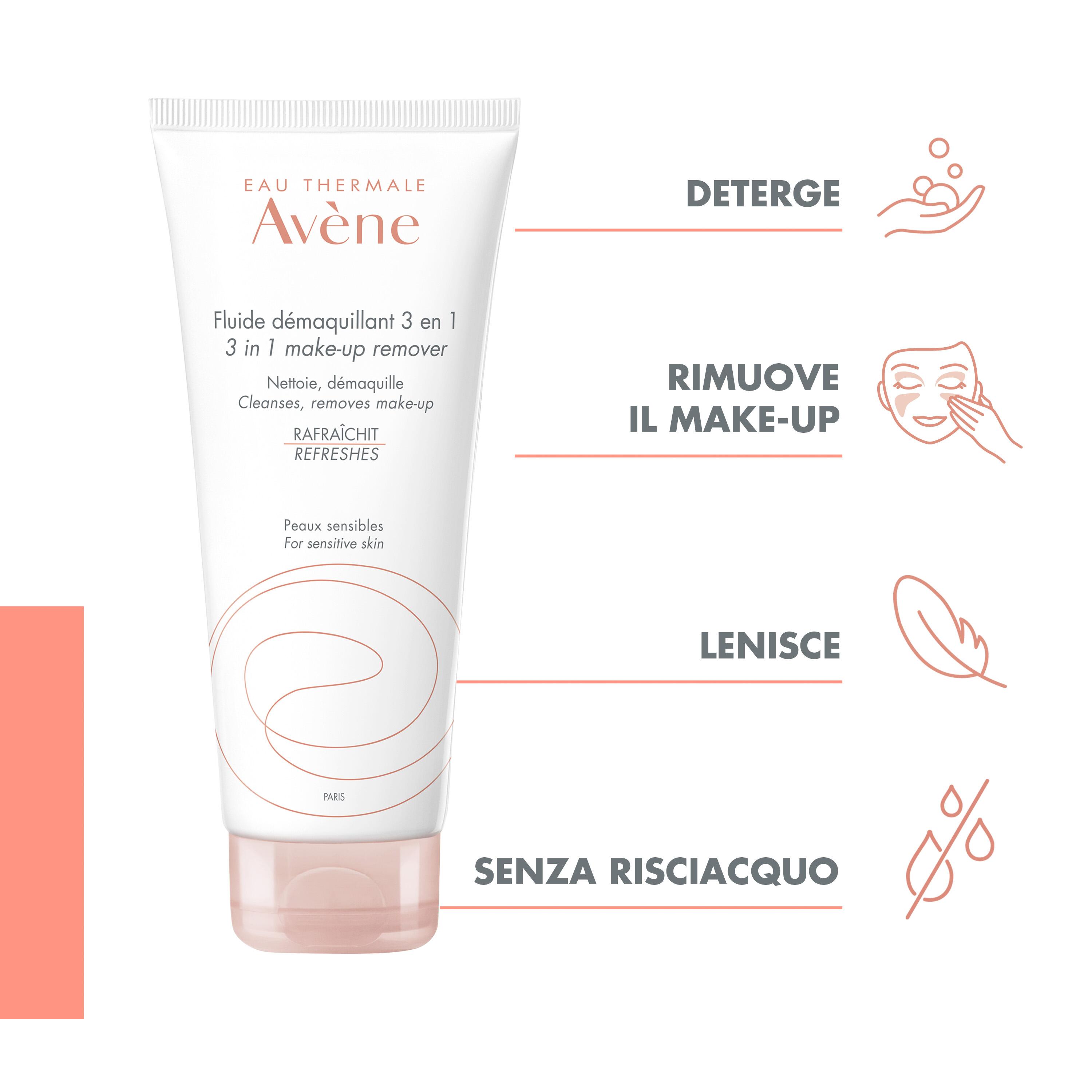 Avène Les Essential - Fluido Struccante 3 in 1 Per Pelle Sensibile 200 ml