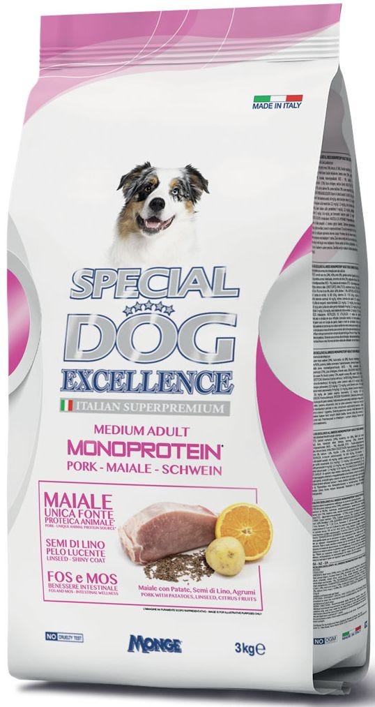 SPECIAL DOG CANE EXCELLENCE MONOPROTEICO MEDIUM ADULT MAIALE 3KG