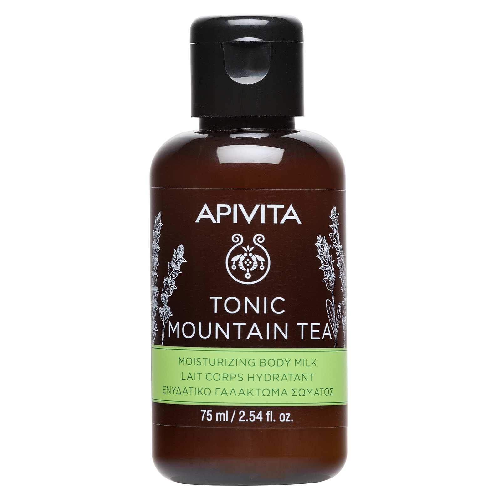 Apivita Tonic Mountain Tea - Latte Corpo Rivitalizzante Per Pelle Secca Travel Size 75 ml