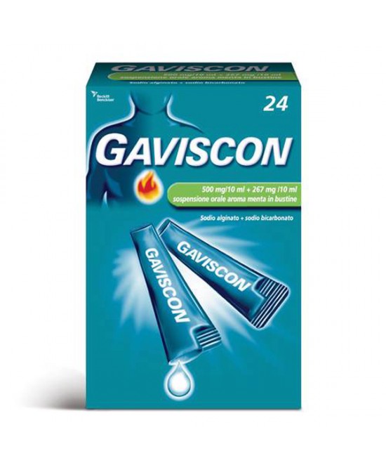 GAVISCON  24 BUSTINE contro sintomi del reflusso gastroesofageo,  bruciore e acidità di stomaco GAVISCON  24 BUSTINE contro sintomi del reflusso gastroesofageo,  bruciore e acidità di stomaco