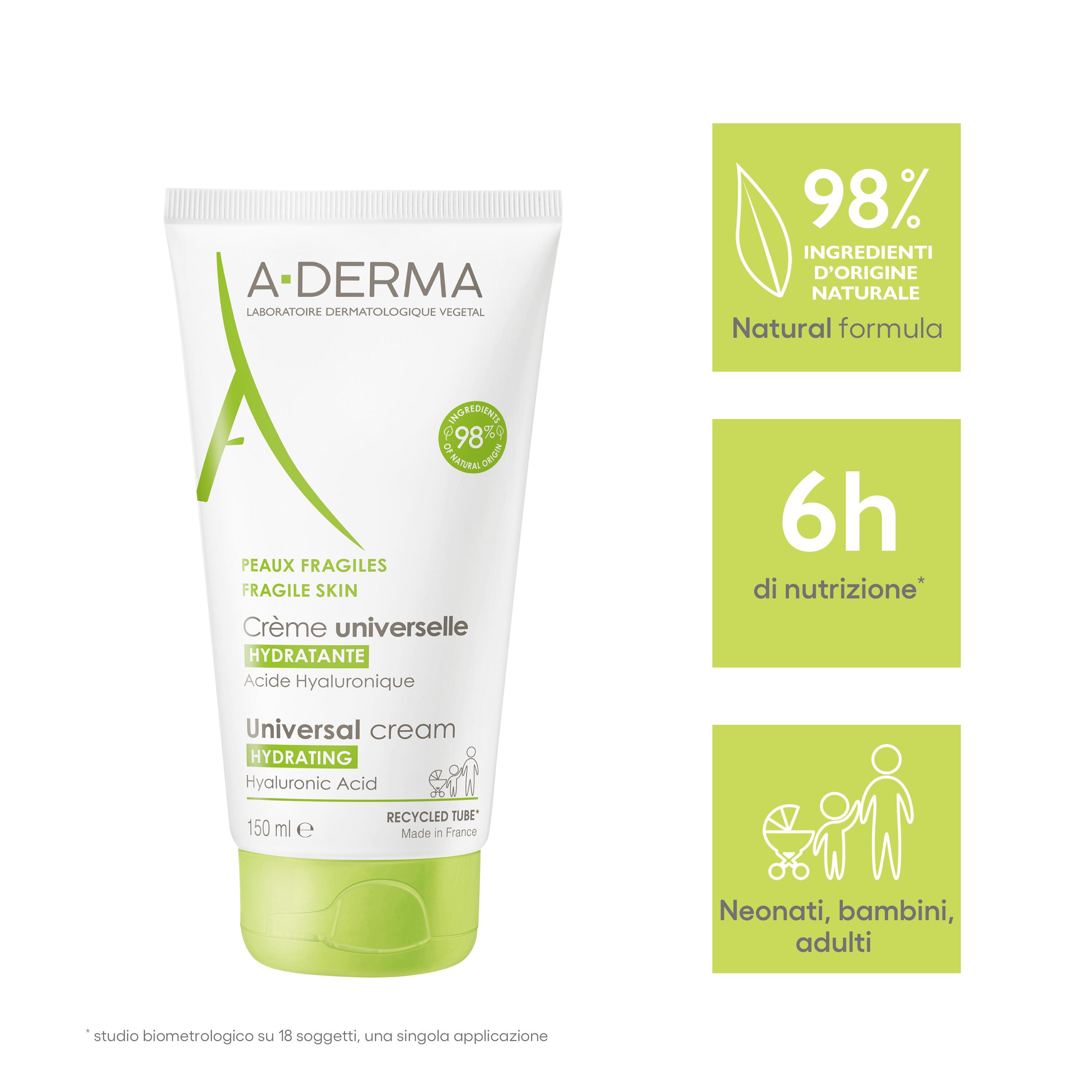 A-Derma Les Indispensables - Crema Universale Idratante Viso E Corpo Per Pelle Secca E Fragile 150 ml