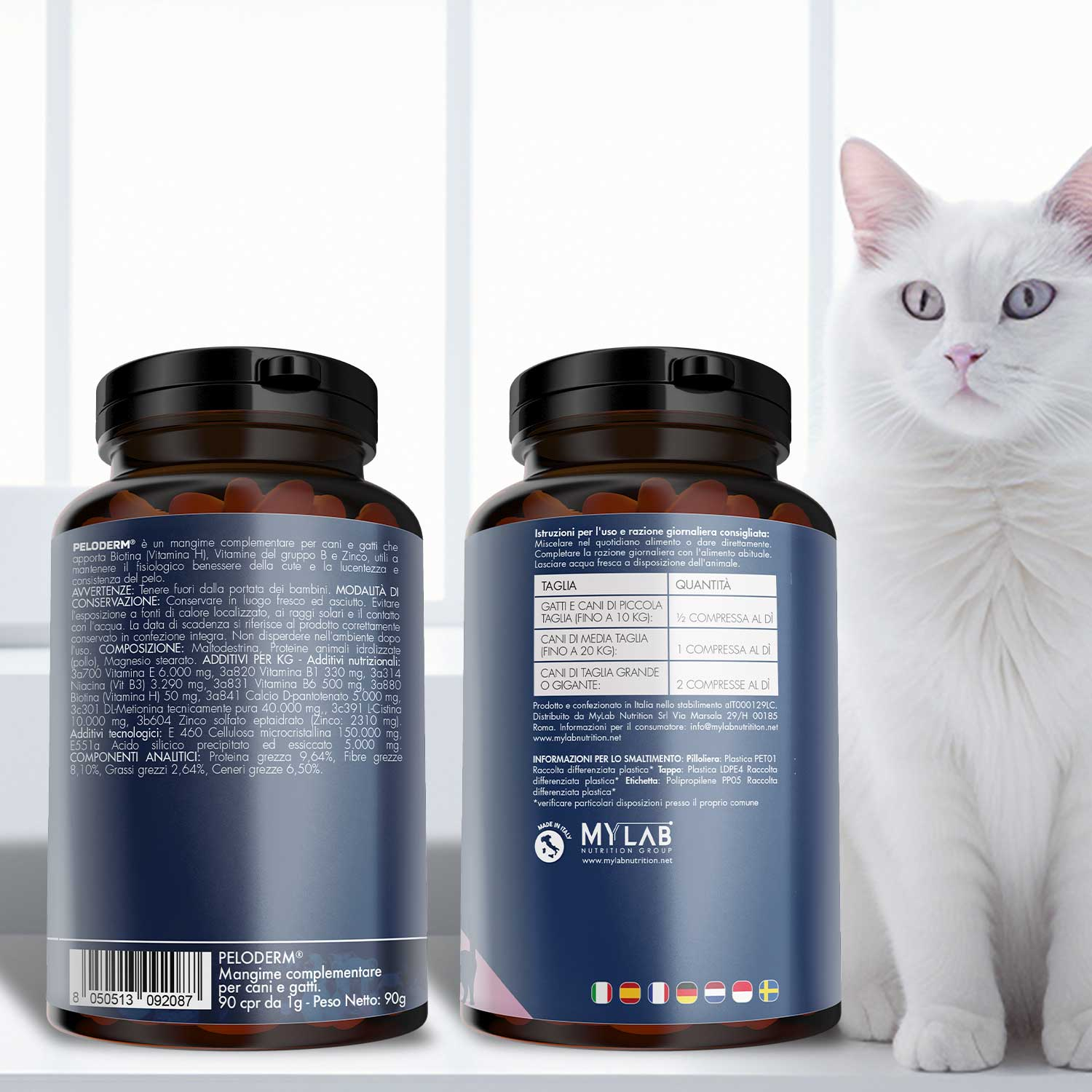 Suprapet PeloDerm Rinforza la Cute e il Pelo di Cane e Gatto 90 compresse