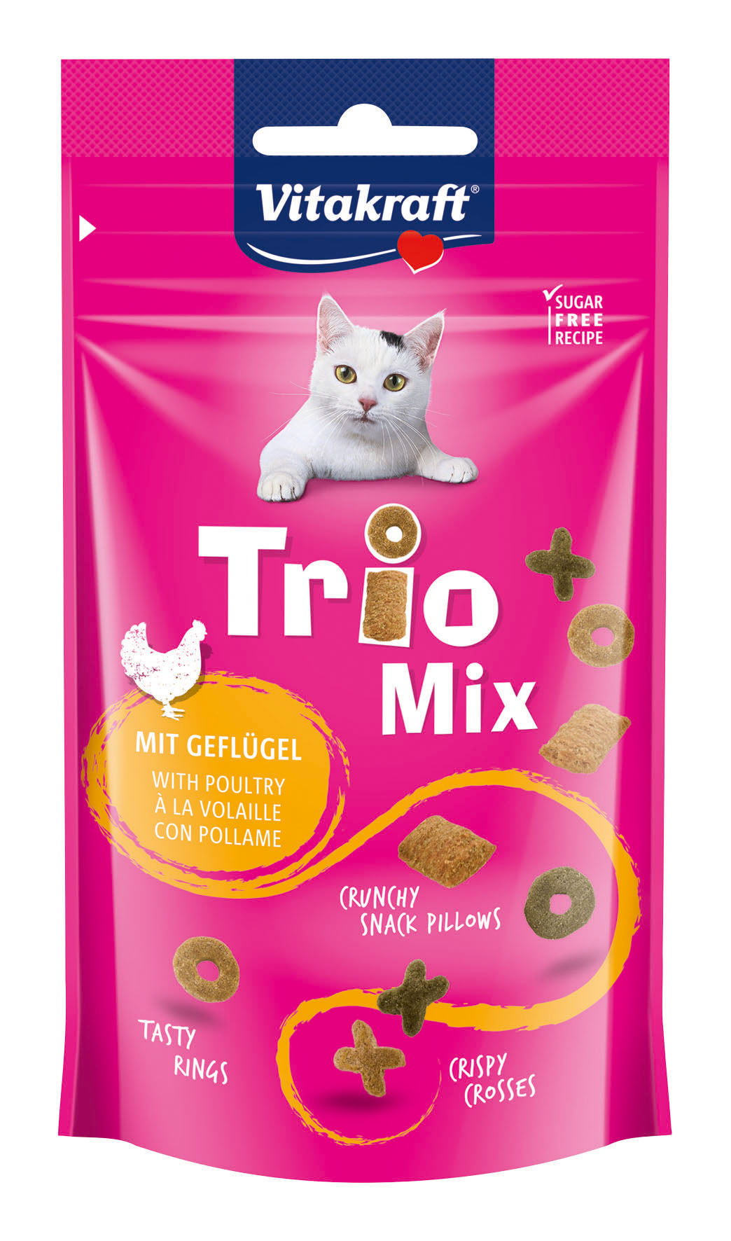 VITAKRAFT GATTO SNACK TRIO MIX POLLO 60GR