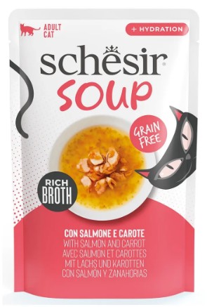 SCHESIR GATTO SOUP GRAIN FREE SALMONE ROSA CAROTE 40GR (bustina)
